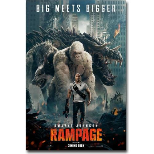 Rampage 2018 Hot Movie Silk Poster Wall Sticker Decoration Gift