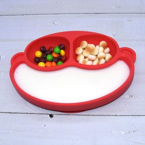 Silicone Dinner Plate Integral Anti-fall Childrens Tableware Divided Dinner Plate