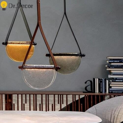 Modern Metal LED Pendant Lights Lighting Nordic Vintage Glass Hanging Lamps Restaurant Cafe Pendant Lamp Indoor Decor Luminaries
