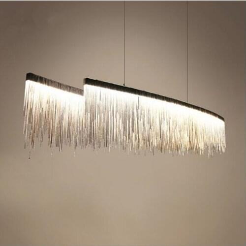 Modern designer Nordic tassel restaurant luxury chandeliers hotel engineering chain living room art hanging lights
