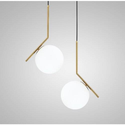 Modern white Glass Ball Pendant Light Nordic creative Design Dining Room bedroom decoration pendant lamp