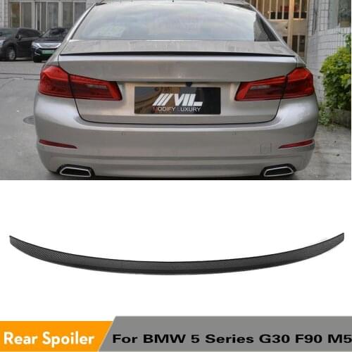 Carbon Fiber Rear Trunk Spoiler Wing Boot Lip for BMW G30 Spoiler 5 Series 530i 540i M Sport F90 M5 Sedan 4-Door 2017 2018 2019