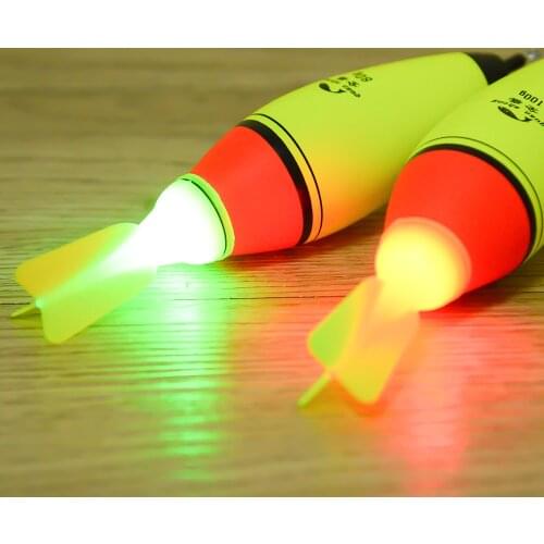 1pc Luminous 30g-100g Double Optical Night Interchange Electronic Light Airplane Wings Rock Fishing Float EVA Foam Bobber