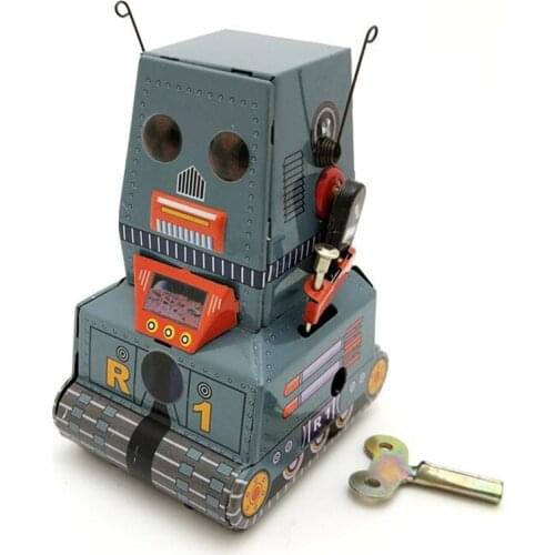 Vintage Clockwork Wind Up Tank Robot toys Photography Children Kids Adult Tank Tin Toys Classic Toy Christmas Gift