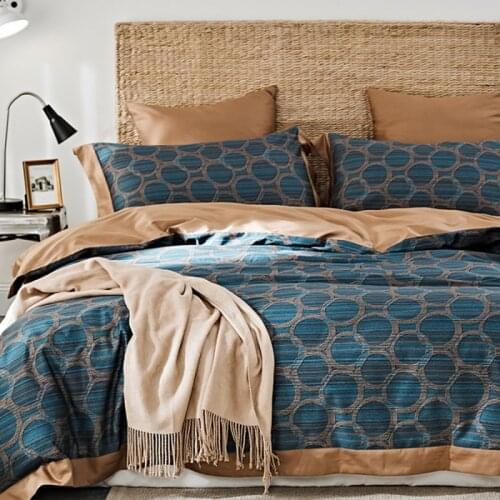 High-end Egyptian Cotton Bedding 4-piece Set, light luxury Pattern, Soft And Smooth, large Extra large Duvet Cover, Family size