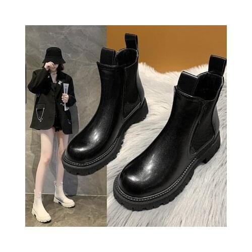 Spring 2021 ladies elegant white ankle boots female high heel platform shoes black gothic leather punk ankle boots
