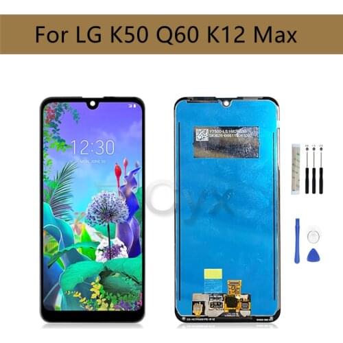 6.26" for LG K50 LCD Display Touch screen Digitizer Assembly With Frame For LG Q60 K12 Max Screen Replacement Repair Parts