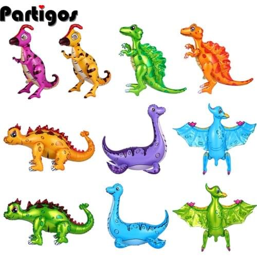 1pc New Large 4D Walking Dinosaur Foil Balloons Boys Animal Baloon Dinosaur Birthday Party Jurassic World Decoration Kid Toys