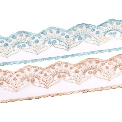 1yards 6.5CM Diy Apparel Accessories Red Blue Cotton Lace Ribbon Handmade Cotton Lace Trims Wedding Scrapbook Decoration