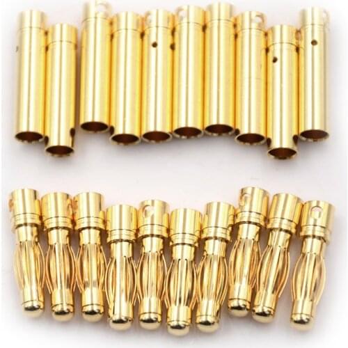 10Pair 4mm RC Battery Gold-plated Bullet Banana Plug High Quality Male Female Bullet Banana Connector