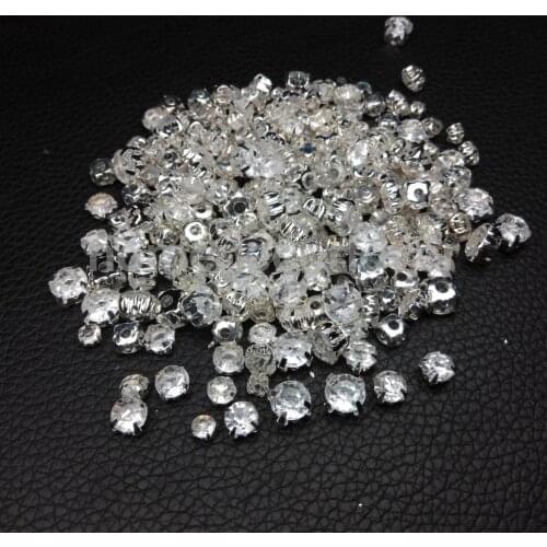 100x Crystals Rhinestone Loose Faceted Beads Embellishment for Sewing On Clothes DIY Crafts