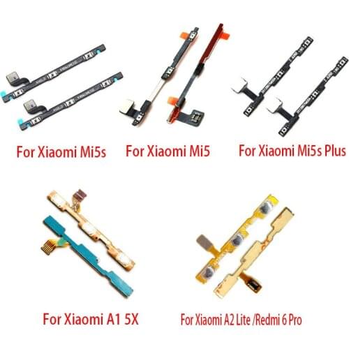 20Pcs Power On Off Volume Button Key Flex Cable For Xiaomi Mi Note 10 Pro A1 5X 6X 5 5S Plus A2 10 Lite Max Max2 Max3 Mix2 Mix3