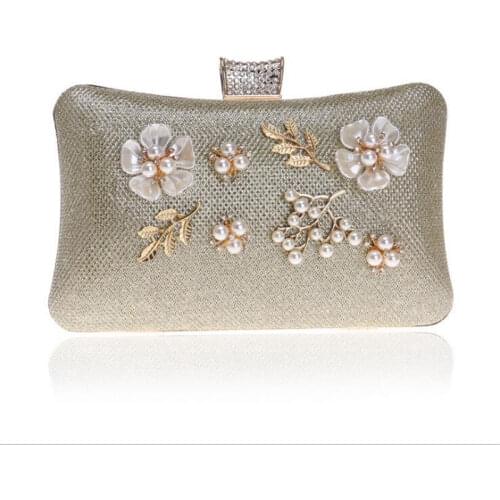2020 bling evening bags handmade flowers banquet purse for ladies party dinner bags with chain wedding clutch MN1101