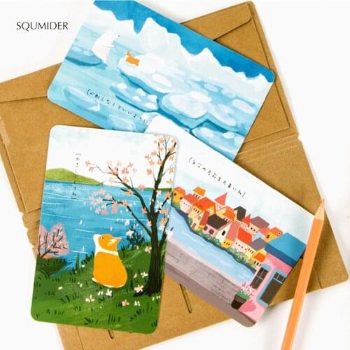 SQUMIDER 30 Sheets/LOT Cute Creative Cartoon Corgi Postcard/Wish Card/Greeting Card/ Teachers Day/Christmas and New Year Gifts