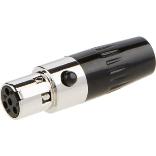 Mini 4 Pin XLR Female Cable Connector, for Pro Microphones, Black and Sliver