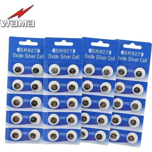 40pcs SR927 1.55V Silver Oxide Batteries Button Batteries 395/399 SR57 For Watches