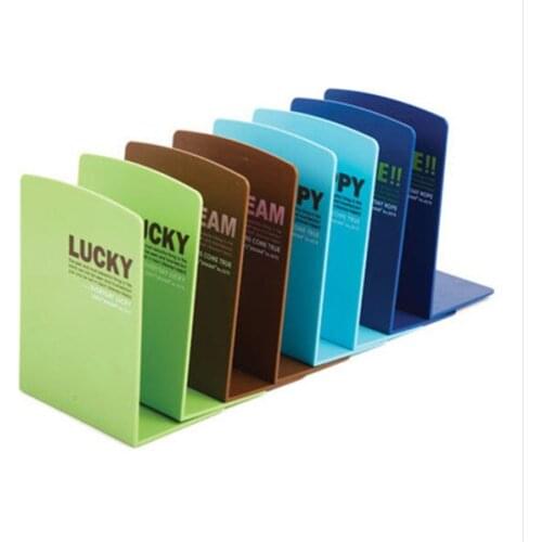 50 pieces Korea Stationery Color Cartoon Bookshelf Plastic Bookend Desk Book Organizer Office Shelves Cheap Supplies