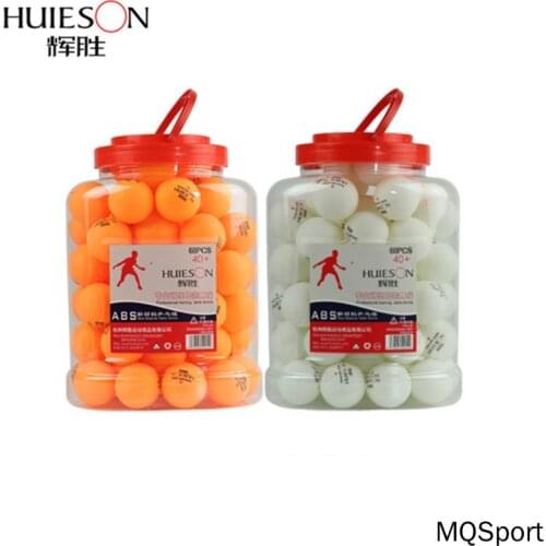 Huieson 60Pcs/Barrel One Star ABS Plastic Table Tennis Training Balls 40mm+ 2.8g New Material Ping Pong Balls D40+ for Teenagers