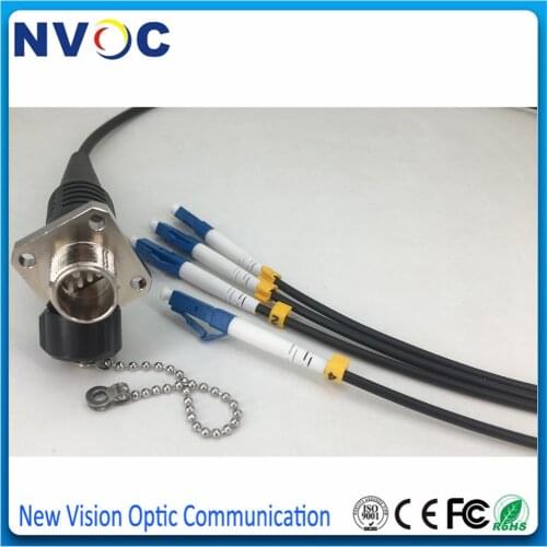 SM,G657A 4C,4.5mm,TPU Armored Cable,0.5M 1M 2M,4Core ODC Square Female to LC/UPC Fiber Optic Patch cord,50cm from Plug to LC/UPC