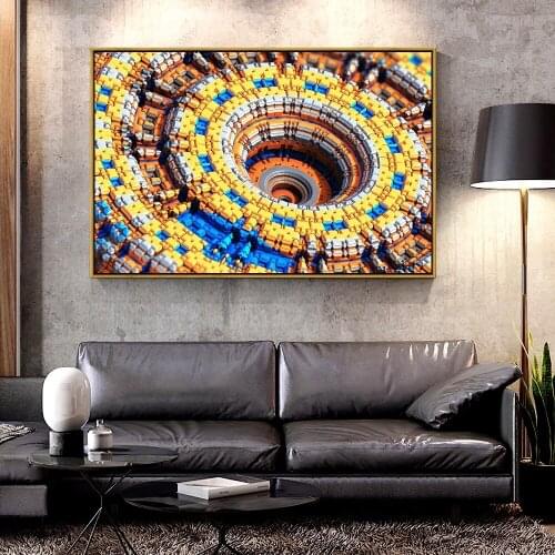 Artcozy Oil Canvas Painting complex-circles-blocks- For Home Decoration Wall Art