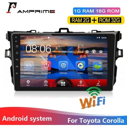 AMPrime 2Din Car radio 2G+32G Android 9" Multimedia Video player For Toyota Corolla Auto Stereo Wifi GPS Bluetooth Fm Autoradio