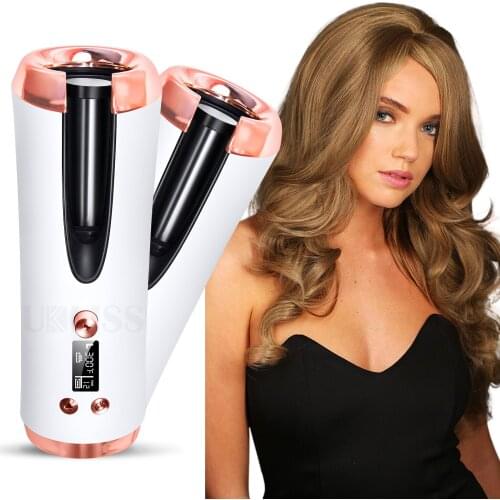 Automatic Curling Iron Hair Curler Corrugation for Hair USB Rechargeable LCD Display Portable Hair Styler Hair Waver Styling
