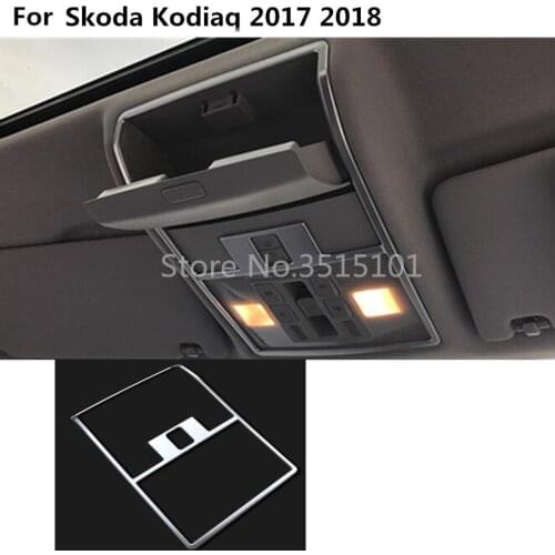 Car styling ABS matte cover detector stick front head read reading light lamp frame trim For Skoda kodiaq 2017 2018 2019 2020