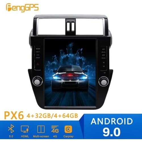 Tesla Style Android 9.0 PX6 4GB RAM Car GPS Navigation For TOYOTA Land Cruiser Prado 150 2014-2017 Head Unit Multimedia Player