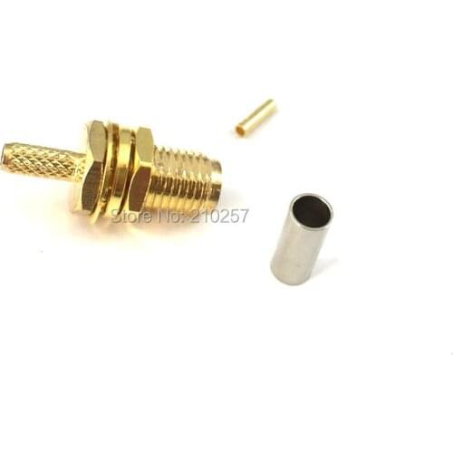 Free Shipping 100pcs RF SMA Female Crimp Straight Ham Radio Connector for Cable Rg174 Rg316