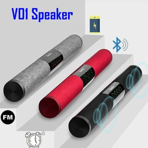 Oneder V01 Bluetooth Speaker FM USB AUX TV Soundbar Alarm Clock Display Bookshelf Subwoofer Loudspeaker Built In Battery