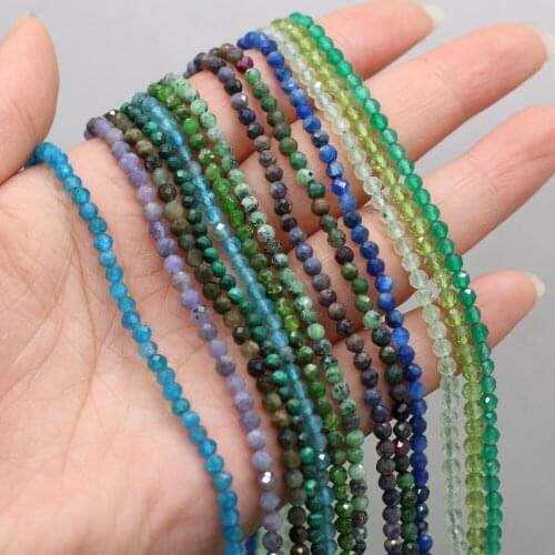 Natural Stone Section Beads Obsidian Apatite Loose Round Agates Bead for Jewelry Making Diy Bracelet Necklace Accessories 3mm