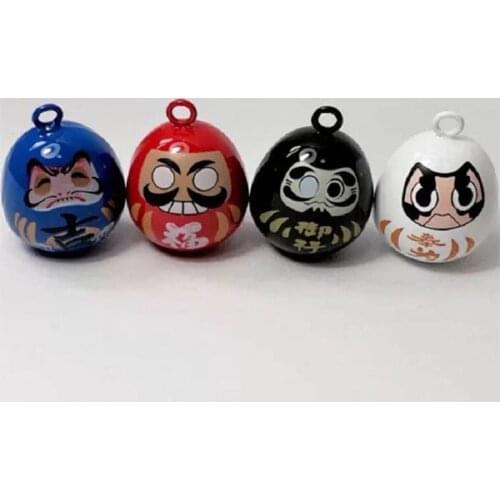 Daruma Good Luck Close Jingle Bells Charm Necklace Pendant Accessories Jewelry Craft Findings
