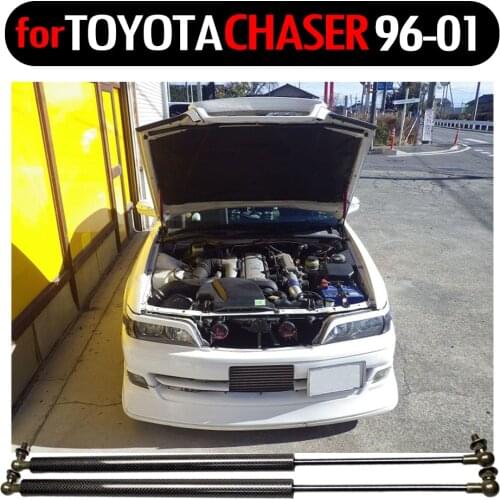 For 1996-2001 Toyota CHASER JZX100 sedan Front Hood Bonnet Gas Struts Carbon Fiber Spring Damper Lift Support Shock Absorber