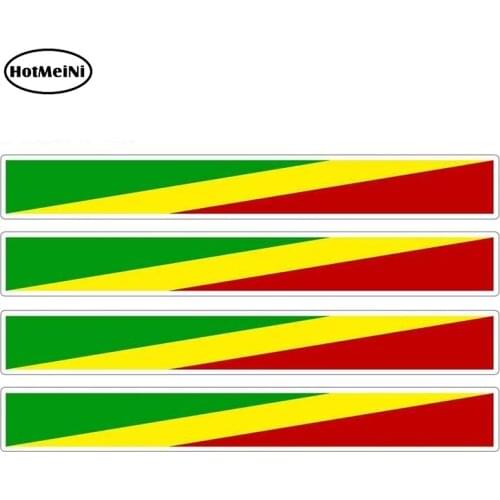 HotMeiNi 13cm x 1.7cm 4pcs Car Stripe Motorcycle Racing Flag Sticker Personality Decal Bike Moto Tuning Congo Rdc Car Stickers