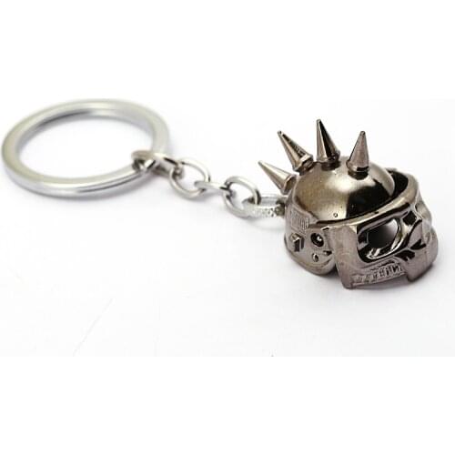 HSIC New Pubg 3D Rivet Helmet Keychain Battle Grounds Metal Keyring Bag Pendant Men Jewelry Game Fans Gift Key Holder llaveros