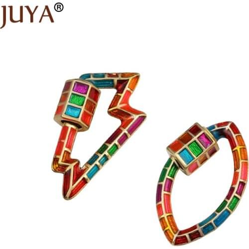 Juya Colorful Lightning Spiral Clasps Trendy Jewelry Making Hanging Chain Pedant DIY Necklace Bracelets Hand Made Accessories