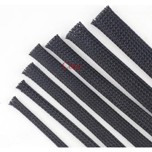 Cable Sleeve Black Insulated retractable PET Expandable Braided Protection flexible conduit Width 30/35/40/50/60/70/80/100mm