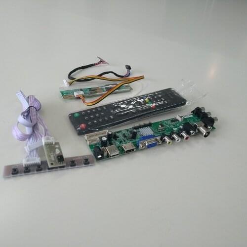 Kit for LTN160AT01 Digital USB AV 1 CCFL LCD Panel 30pin DVB-C DVB-T HDMI VGA TV Controller board 16" 1366X768