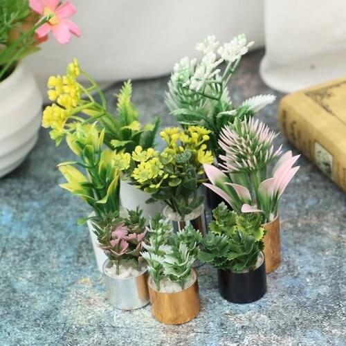 1:12 Dollhouse Miniature Mini Green Plant Tree Flowers Potted Furniture Home Garden Decor Toys