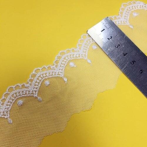 YACKALASI Soft Tulle Rayon Embroidery Lace Mesh Trim DIY Garment Accessories Sewing Apparel Trims 6cm