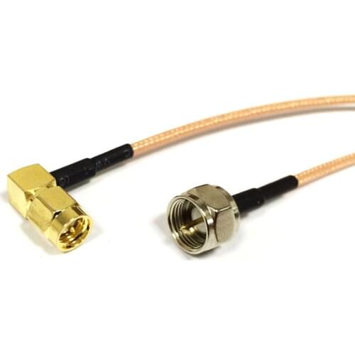 New SMA Male Plug Right Angle Connector Switch F Male Plug Convertor RG316 Wholesale Fast Ship 15CM 6" Adapter