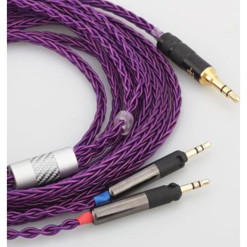 High Quality Audiocrast HIFI 3.5mm Stereo 8 Cores 7N OCC Silver Plated R70X Headphone Upgrade Cable for ATH-R70X R70X headphones