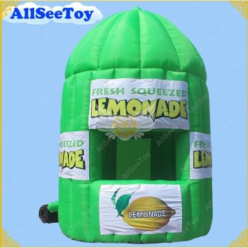 New Green Inflatable Lemonade Booth,Lemonade Inflatable Kiosk with Free air Blower and Banners