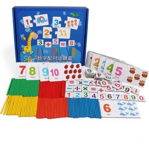 Montessori Educational Wooden Toys Counting Sticks Mathematics Preschool Teaching Aid Educational Math Baby Gift with Box