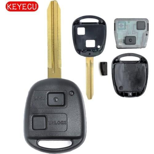 Keyecu Pair Remote Key 2B 433MHz 4D67 Chip forToyota Prado Avensis Tarago 120 RAV4 Kluger 2003-2009,P/N:50171 Free programming