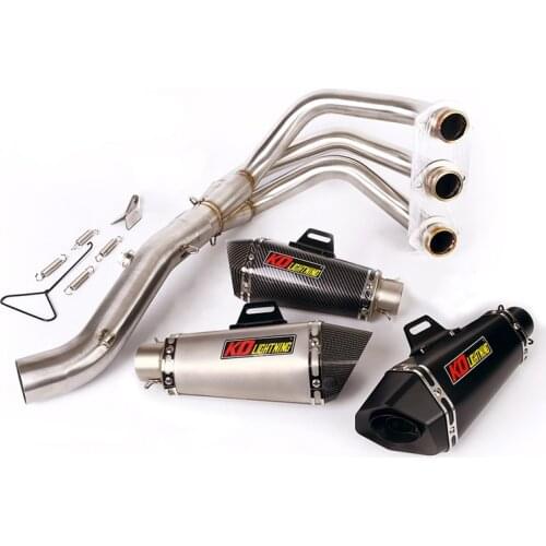 Complete Exhaust System for Yamaha XSR900 FZ09 MT-09 Motorcycle Front Mid Link Pipe 51mm Muffler Escape With DB Killer Slip On