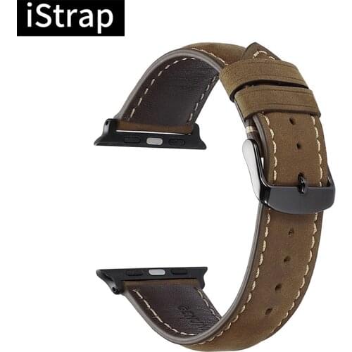 IStrap Apple Watch Straps Series 4/3/2/1 38mm 40mm 42mm 44mm Compatible for Apple watch 4 band leather