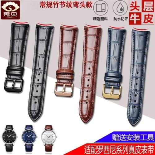 XBAY Universal Genuine Leather Watchband 18 20 21 22mm Blue Brown Black Durable Pin Clasp Calfskin Strap For Brands Watch Stock
