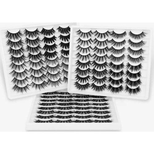 ISEEN 16 pairs 3D False Eyelashes Mink Lashes Soft Wispy Natural Fluffy Long Fake Eyelash Extension Makeup Tools