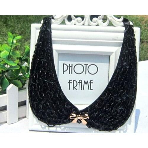 Detachable champagne sequined pearl collar choker false collar accessaries women collar necklace false collar jewelry necklaces